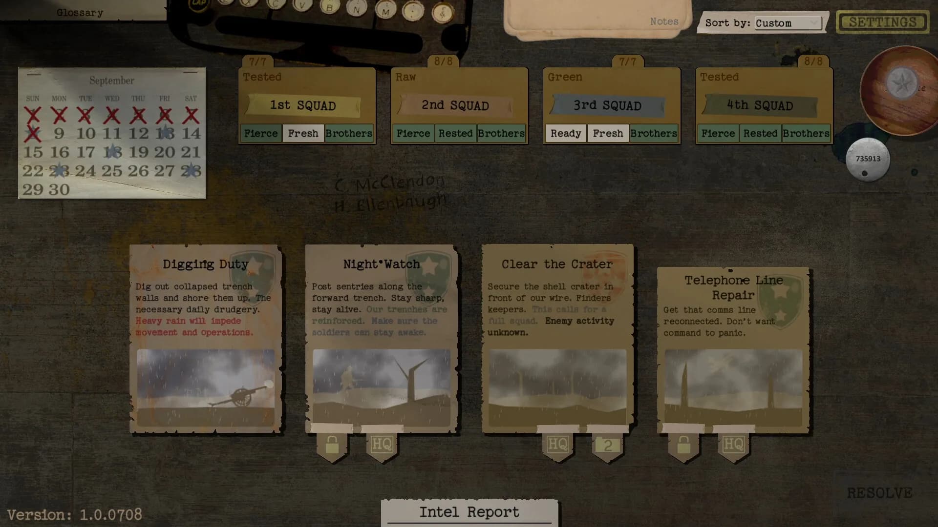 Acceptable Losses, assigning missions