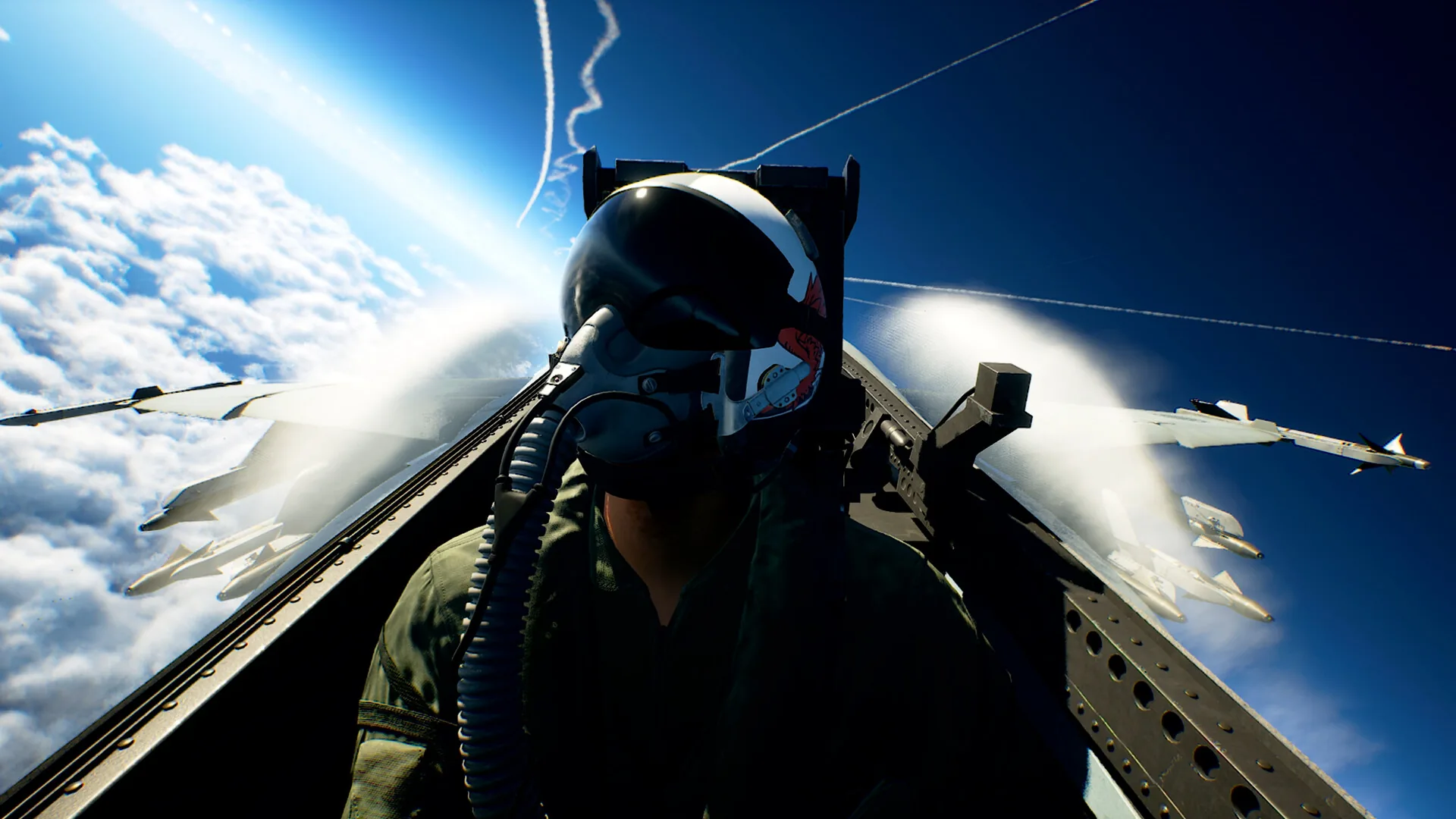 Ace Combat 8, le cockpit et le ciel