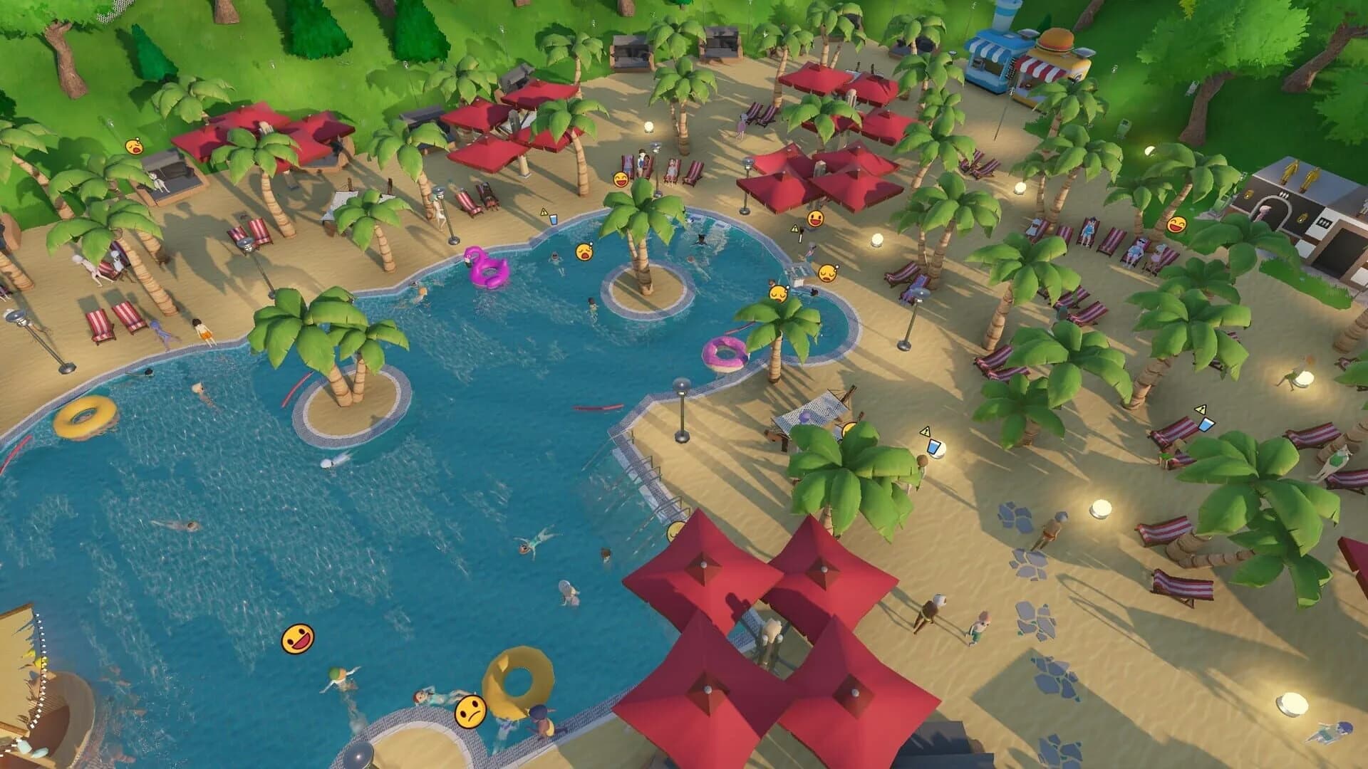 Aquapark Tycoon, slide customization and pool arrangement