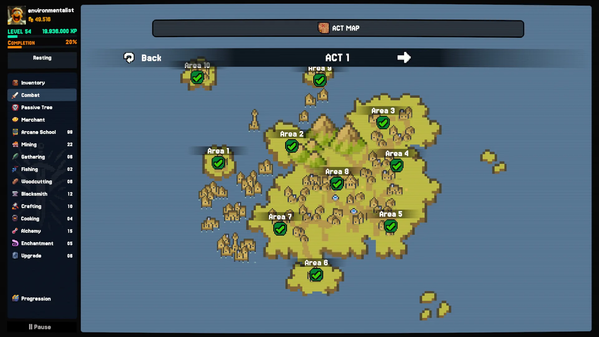 Between Adventures IDLE, skills and gathering