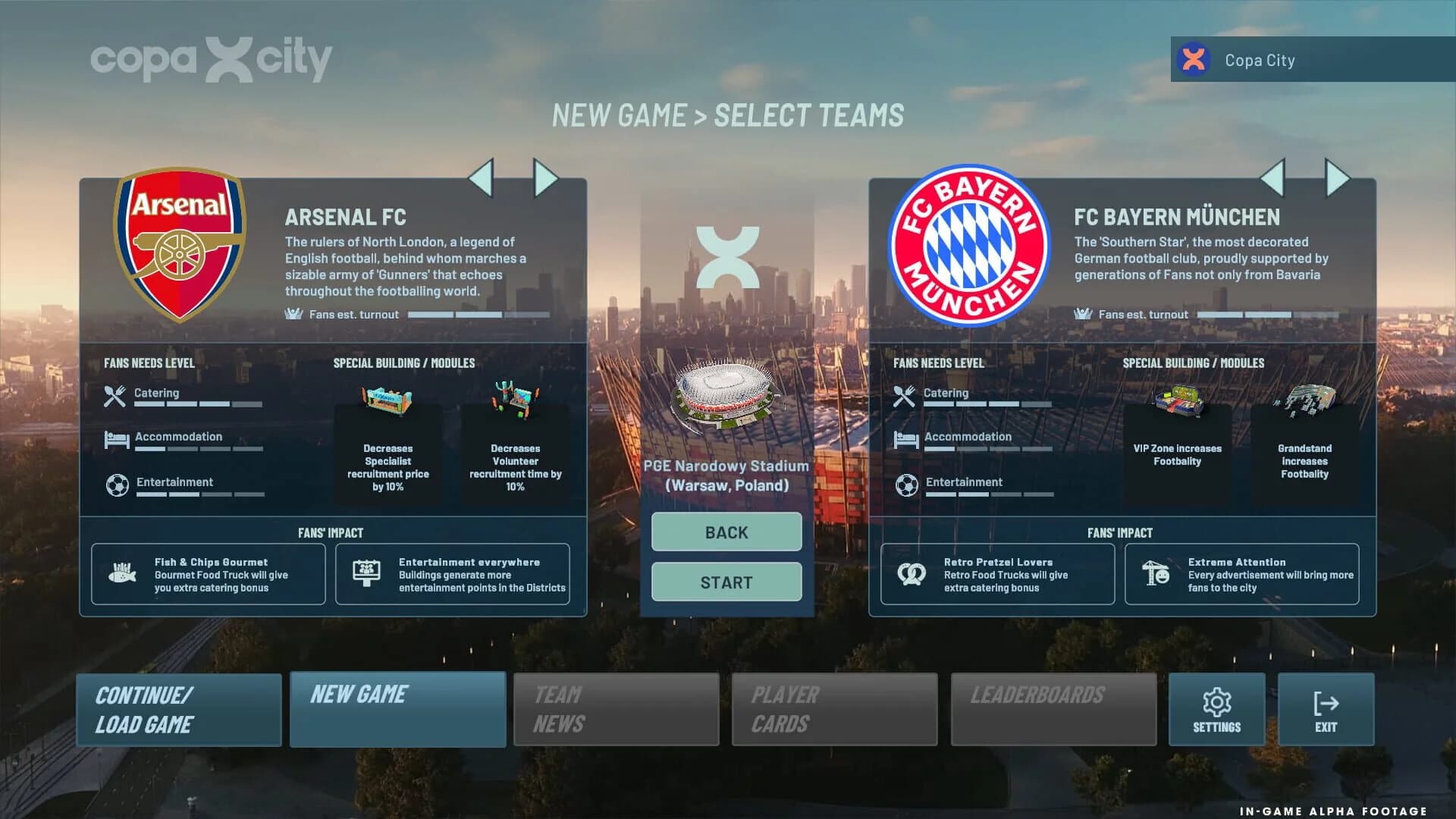 Copa City, gestion des zones de fans