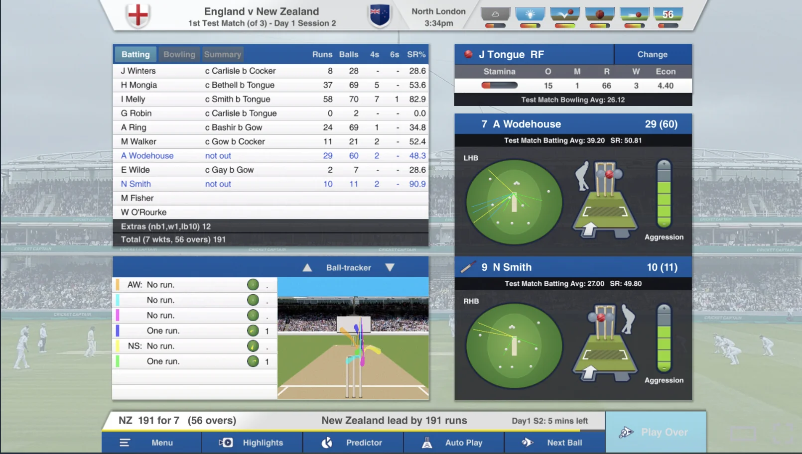 Cricket Captain 2026, le choix des nations et équipes