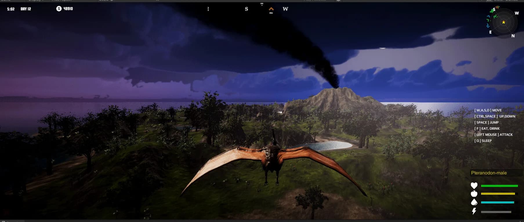 Dinosaur, l editeur d ile et le controle direct des creatures