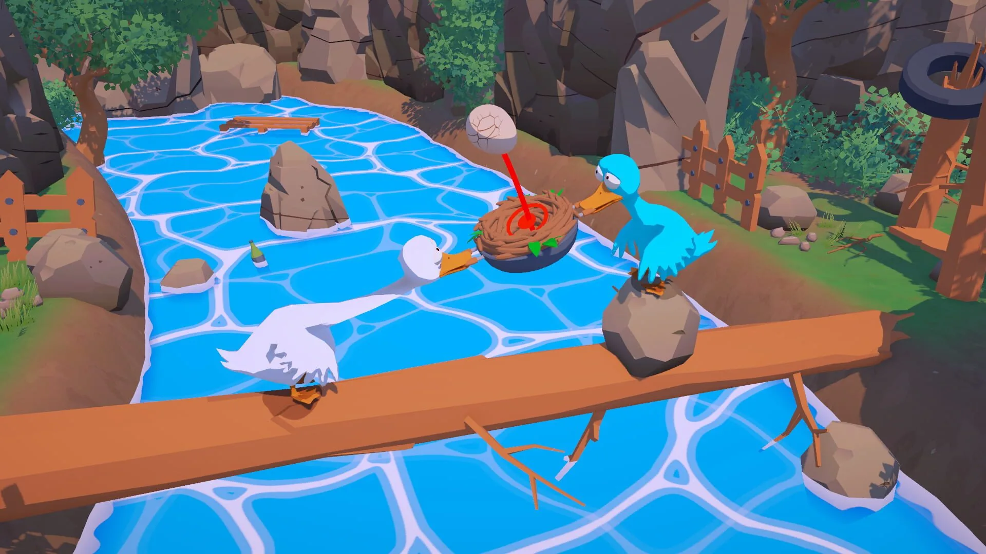 An Eggstremely Hard Game gagne déjà avec son titre, et son oeuf fragile lui évite d'être une pâle copie de Chained Together