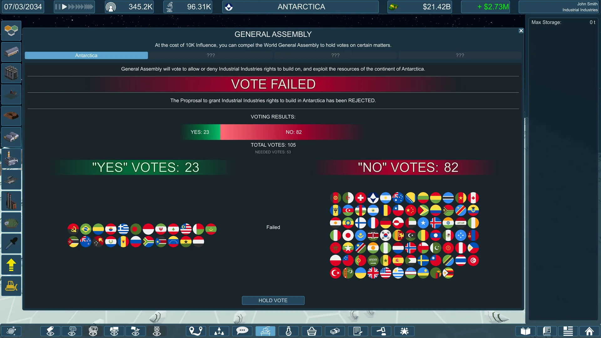 Factory Default, les marches mondiaux