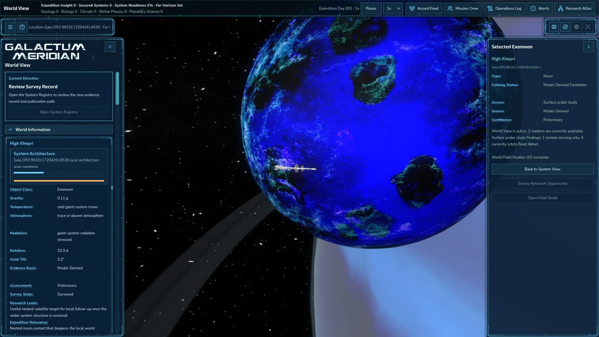 Galactum Meridian, un systeme stellaire et ses planetes