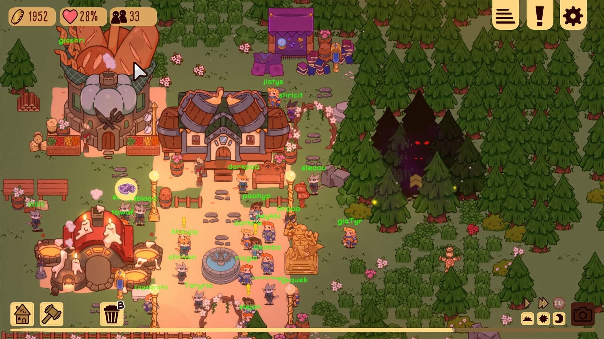 Glimvale, l'aménagement du village