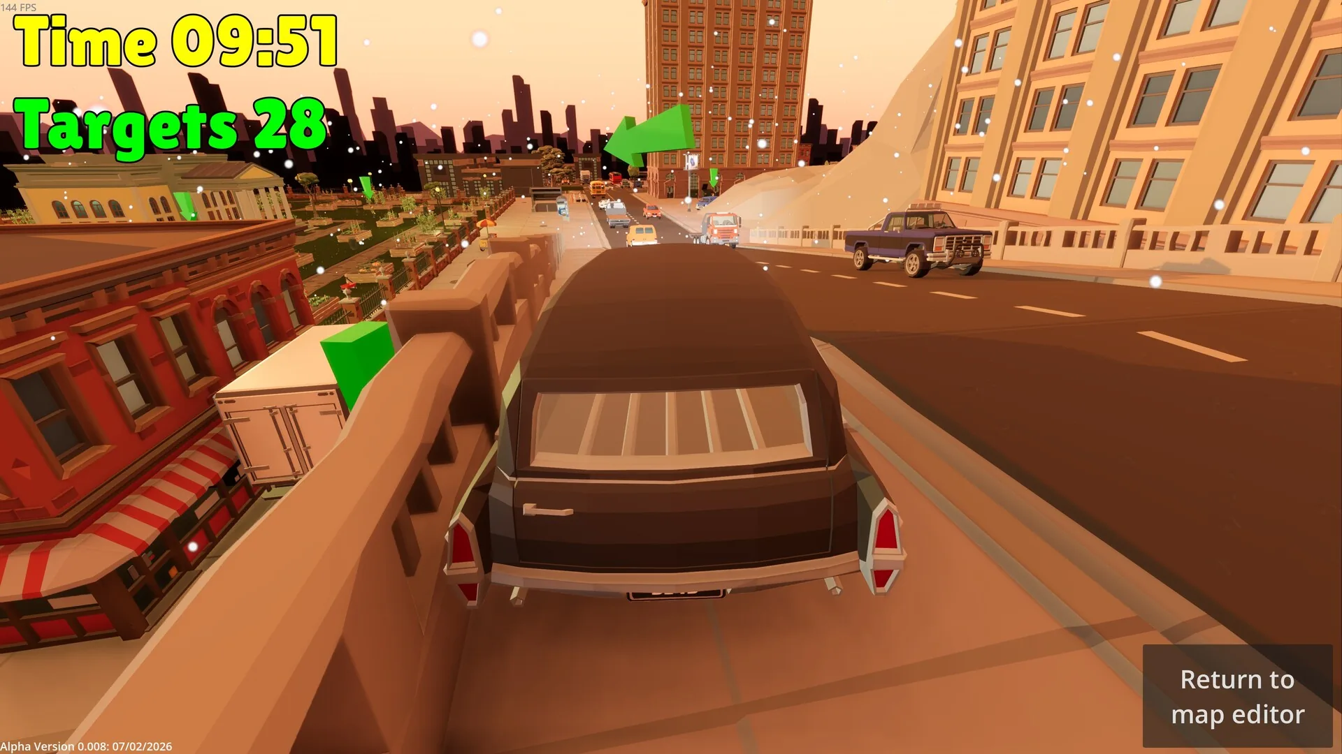 Hearse Hero, l'un des vingt niveaux façonnés à la main et l'éditeur de cartes