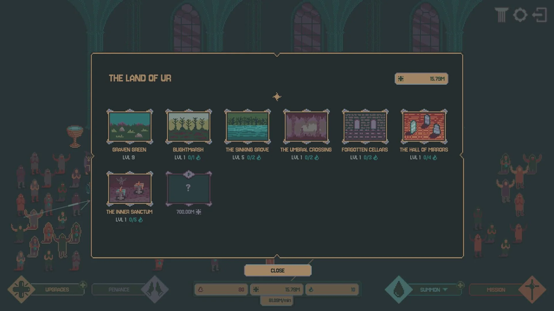 Idle Chapel, l'une des cinq zones