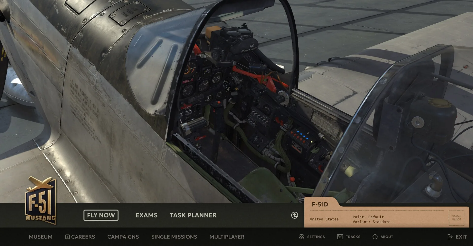 Korea. IL-2 Series, the hangar and the American F-51D Mustang with its career and campaign modes