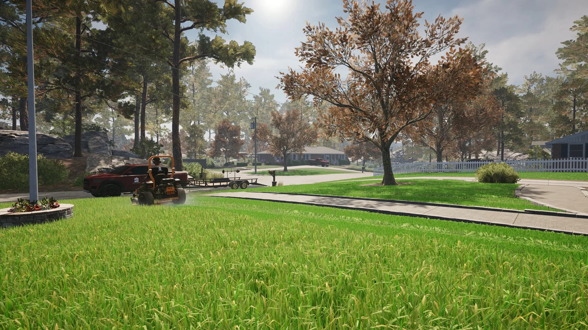 Lawn Mowing Simulator 2, the licensed equipment
