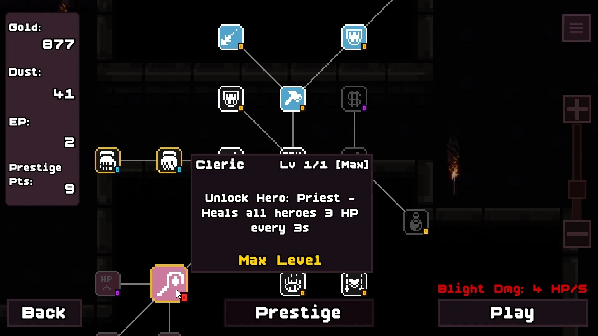 Loop Dungeon, les ameliorations permanentes
