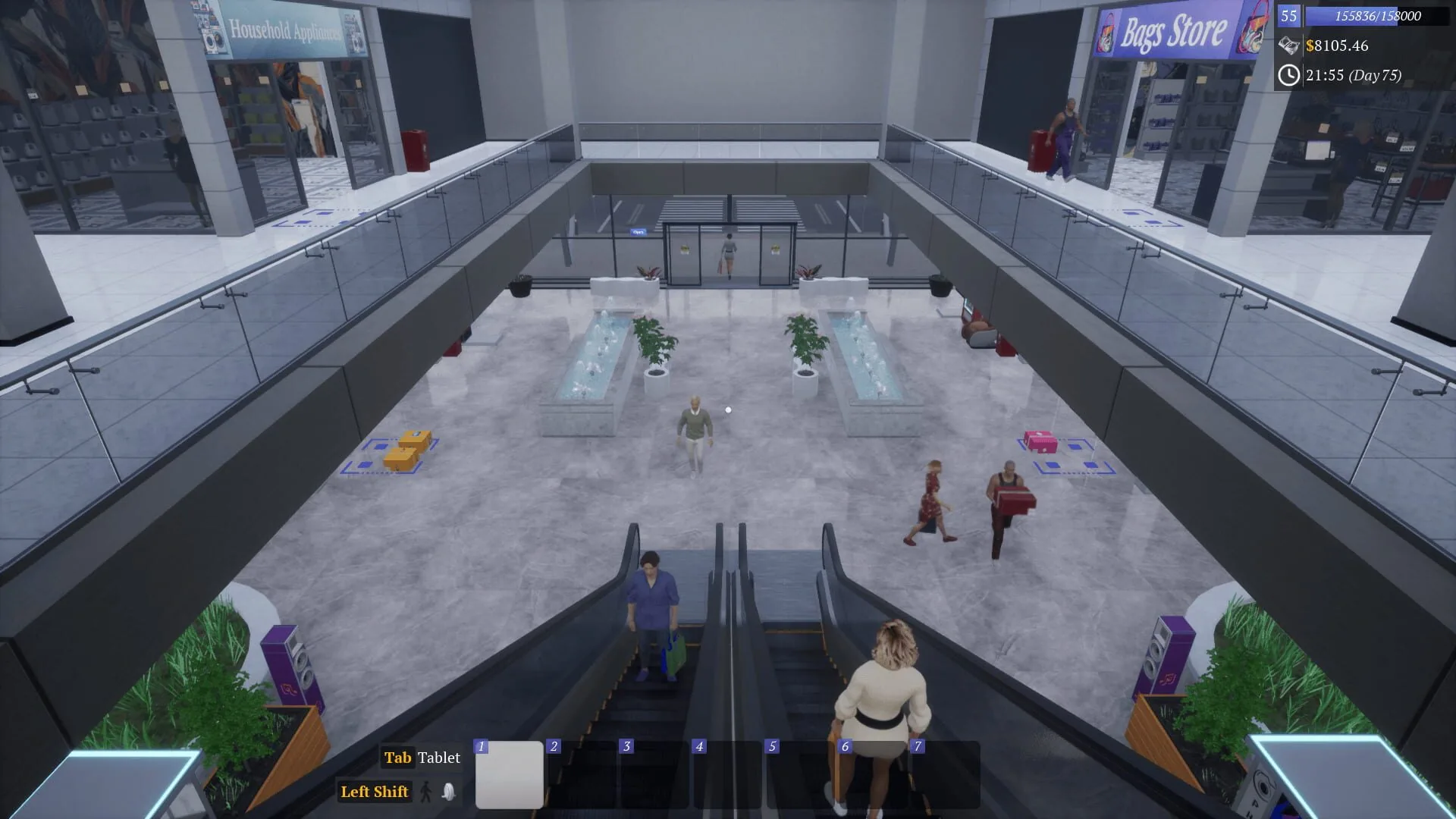 Mall Together, co-op mode up to four players to run the complex