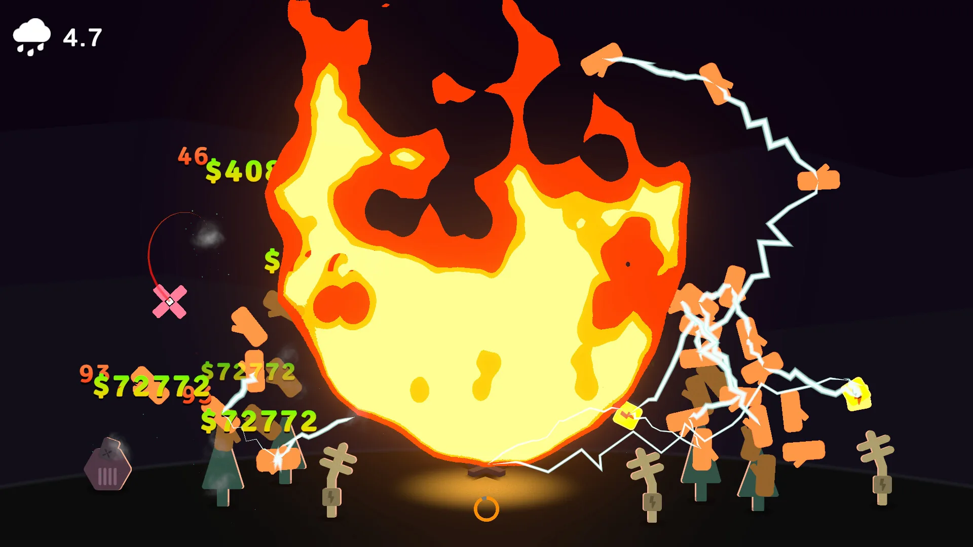 My Fire Is Bigger Than Yours: in the third act, upgrading your fire lowers your income