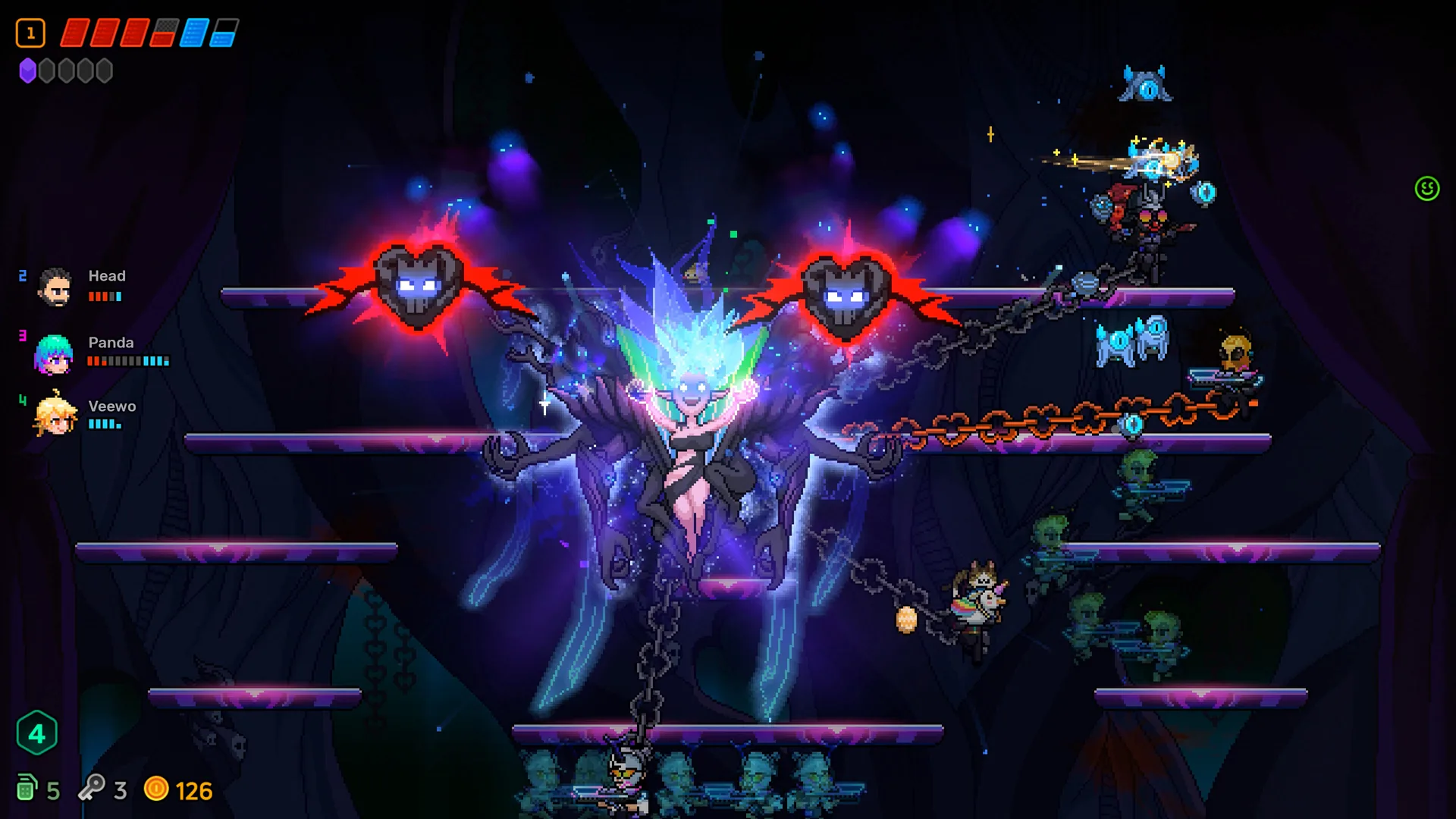 Neon Abyss 2, four-player co-op