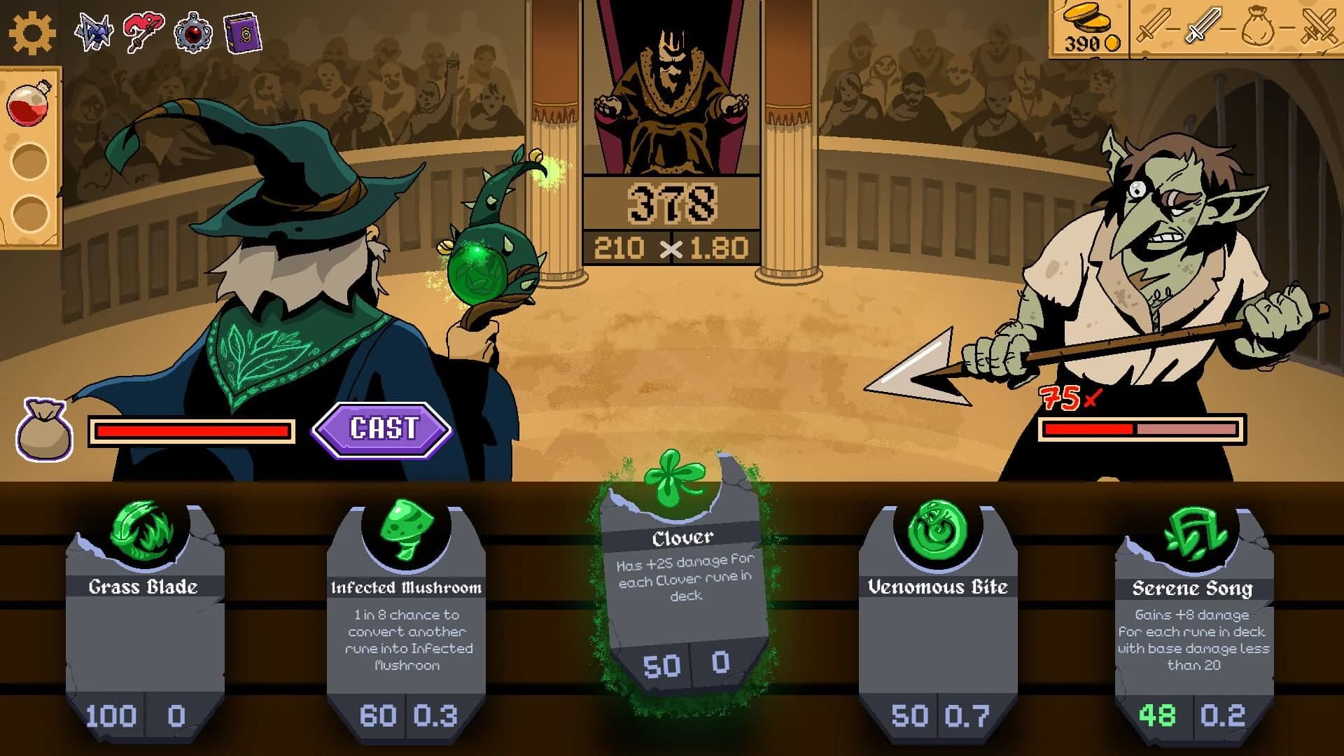 Runeveil vous laisse enchaîner des runes jusqu'à casser le jeu, et c'est exactement le but