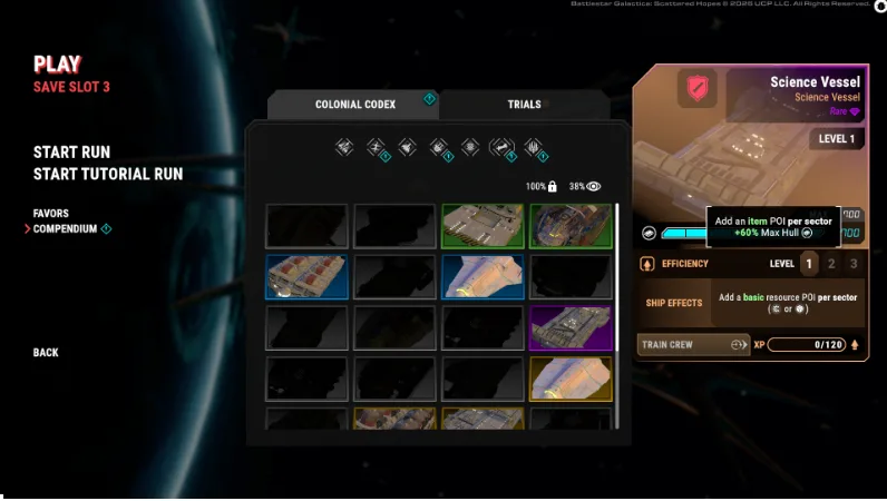 Battlestar Galactica: Scattered Hopes, navigation