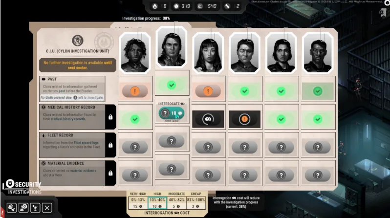 Battlestar Galactica: Scattered Hopes, crisis management