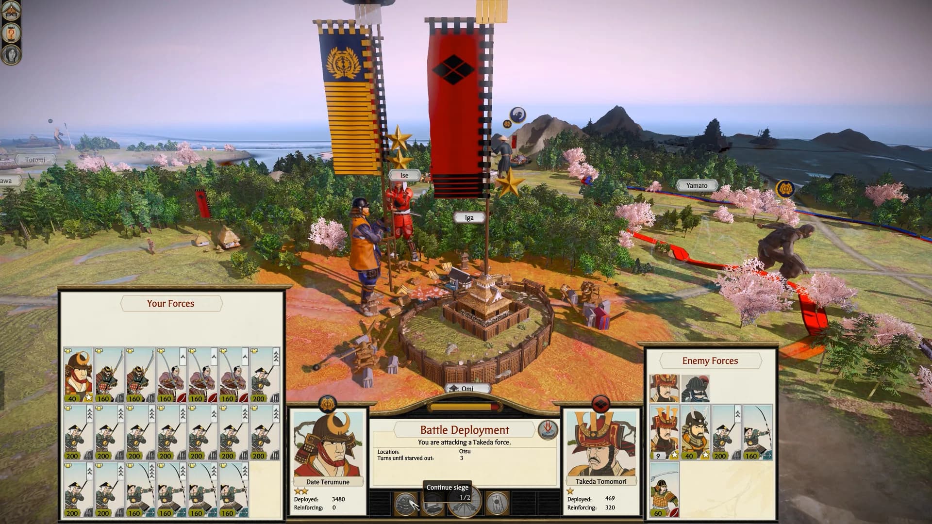 Total War: SHOGUN 2, the campaign map