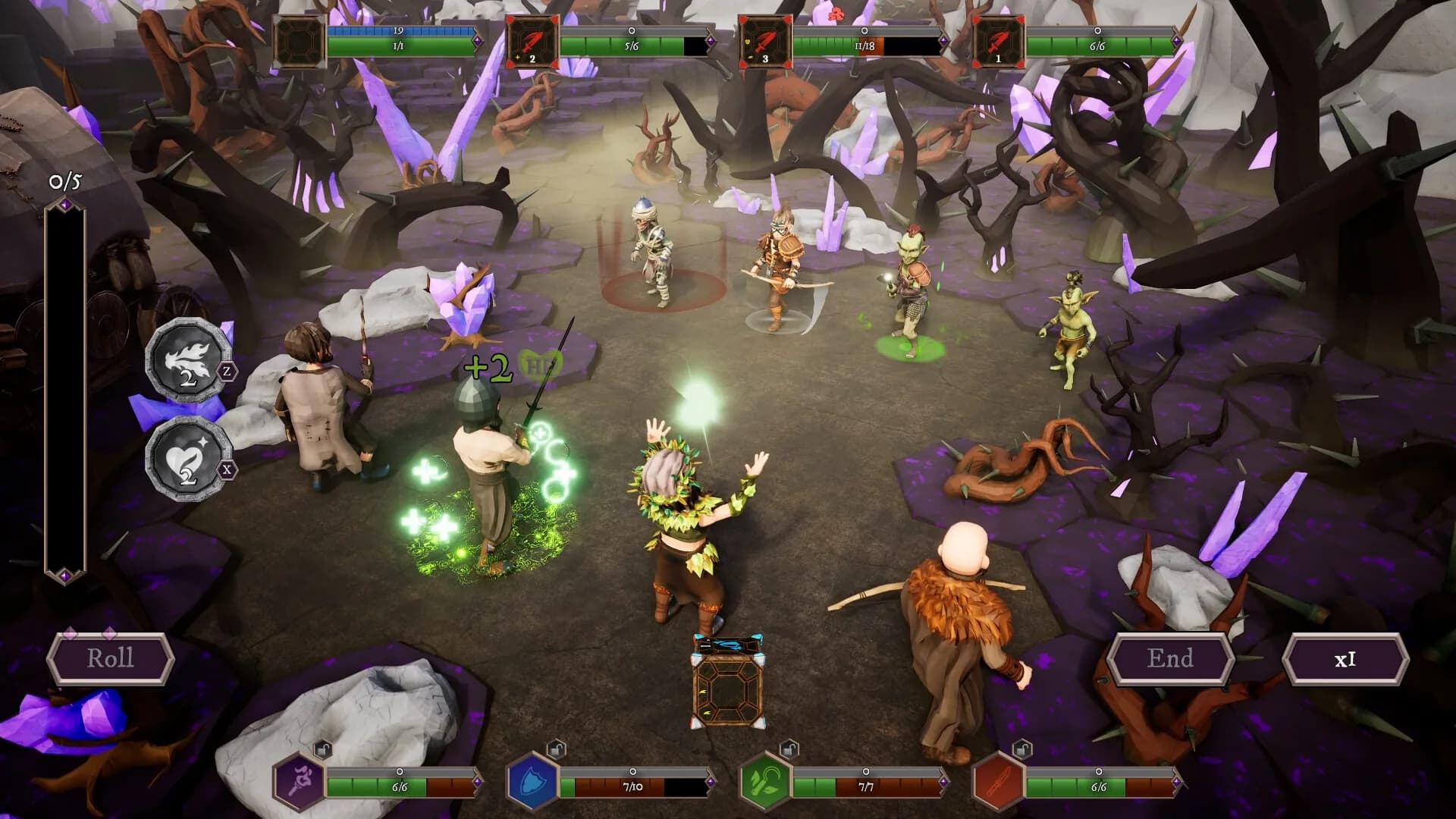 Sigilfarer: your party has no cards, it has die faces, and every sword adds one