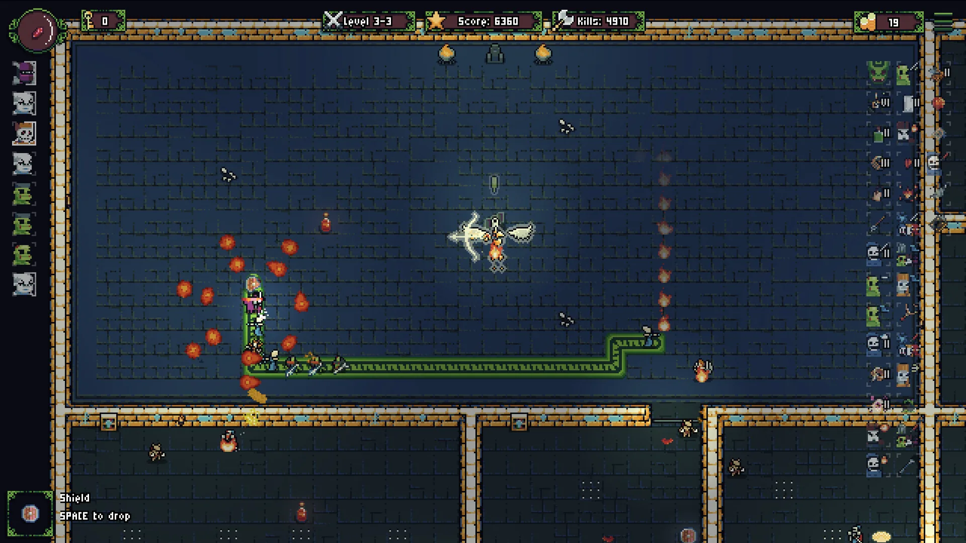 SnekromancY, un pic de chaos avec projectiles et serpent démesuré