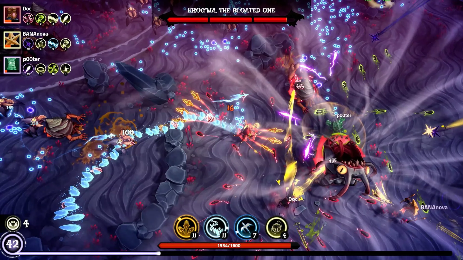 The Spell Brigade, the ramp-up to a screen saturated with effects specific to the survivors-like