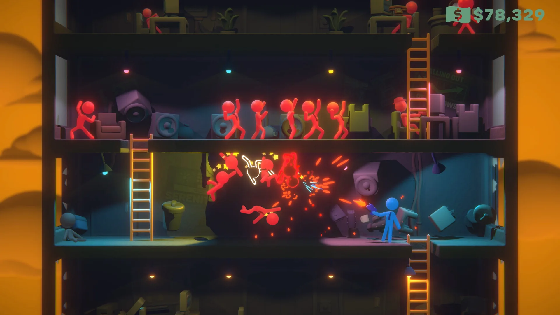 Stick It to the Stickman, les armes de bureau