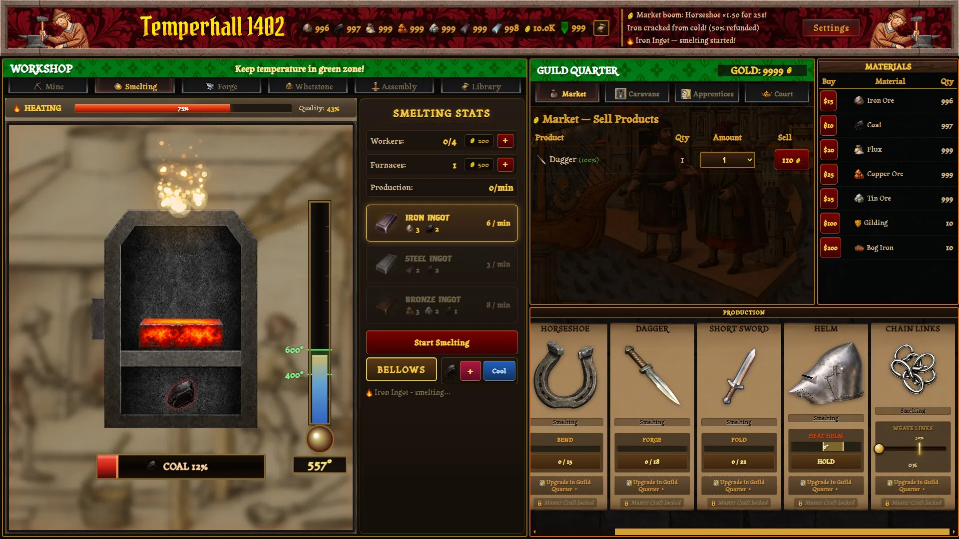 Temperhall 1402 : une forge très bien simulée, et une question gênante sur ce qu'on a perdu depuis The Guild 2