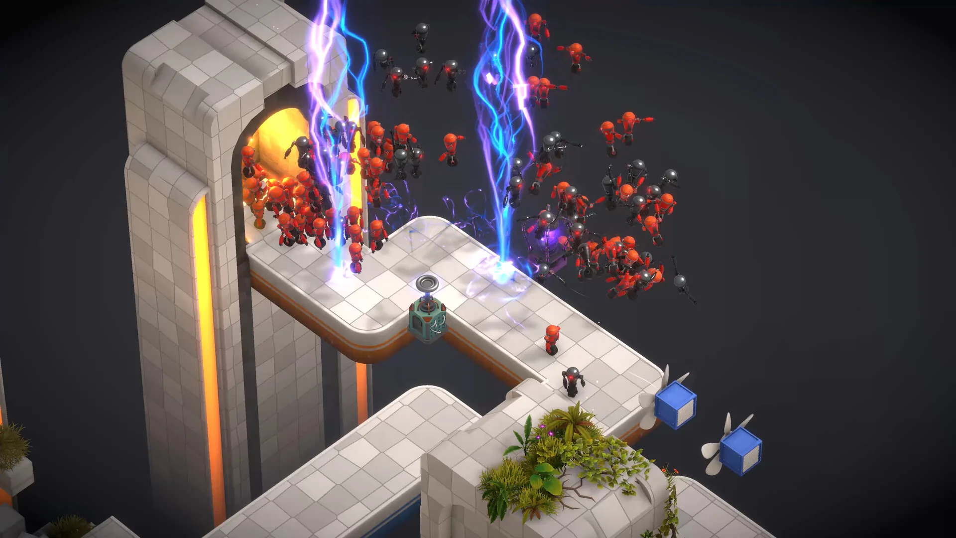 Tower Lab : les ennemis n'ont pas de points de vie, alors on les pousse dans le vide