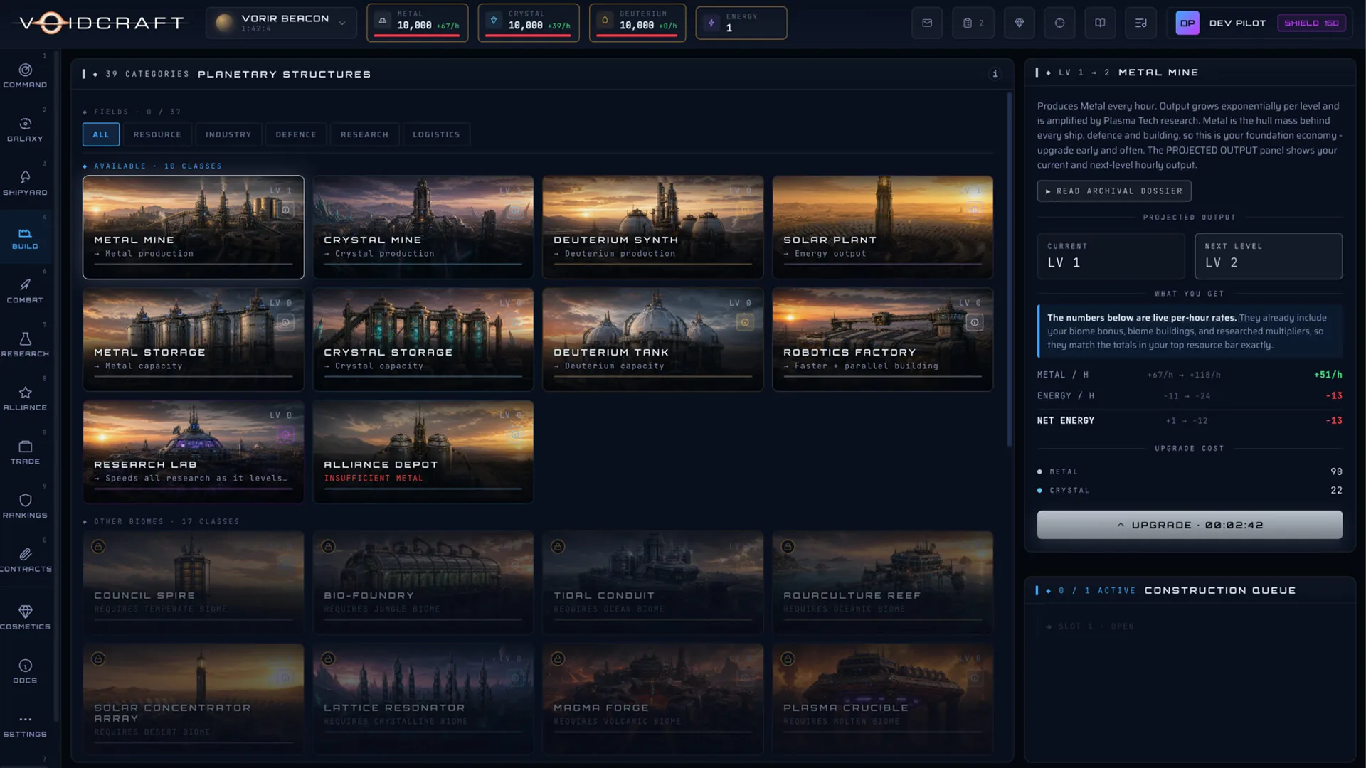 VoidCraft, une flotte en deplacement